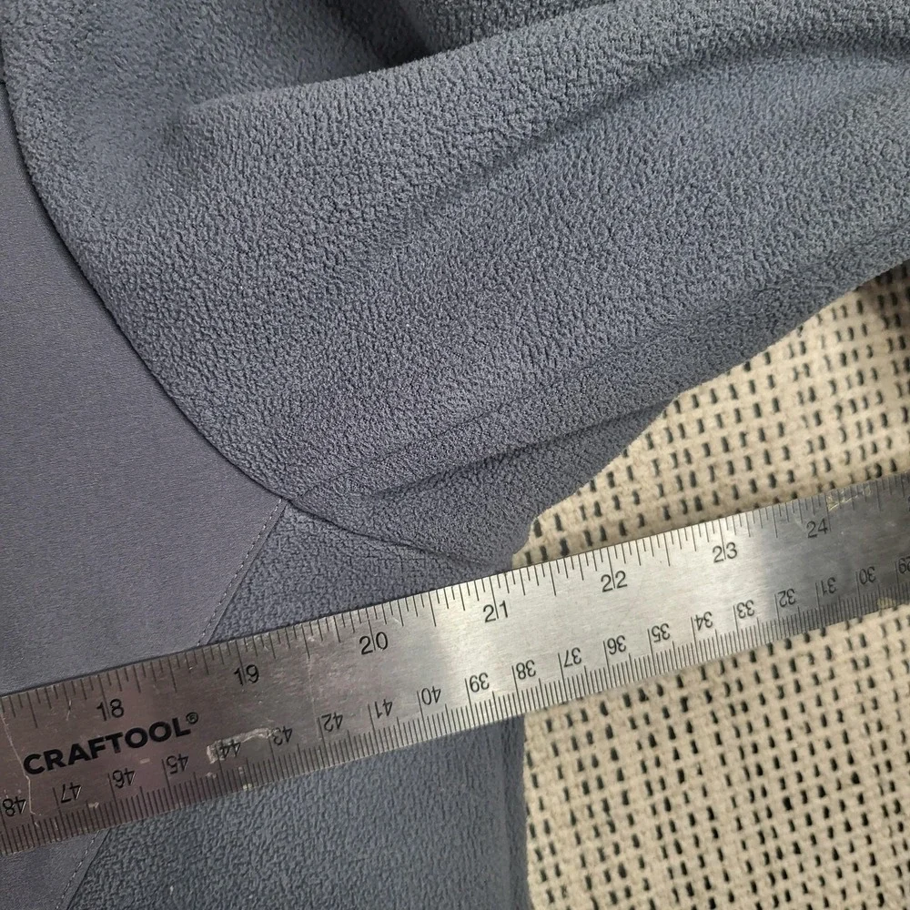 North Face Jacket Mens Medium Gray Fleece Full‎ Zip Outdoor Blue Zipper Pockets